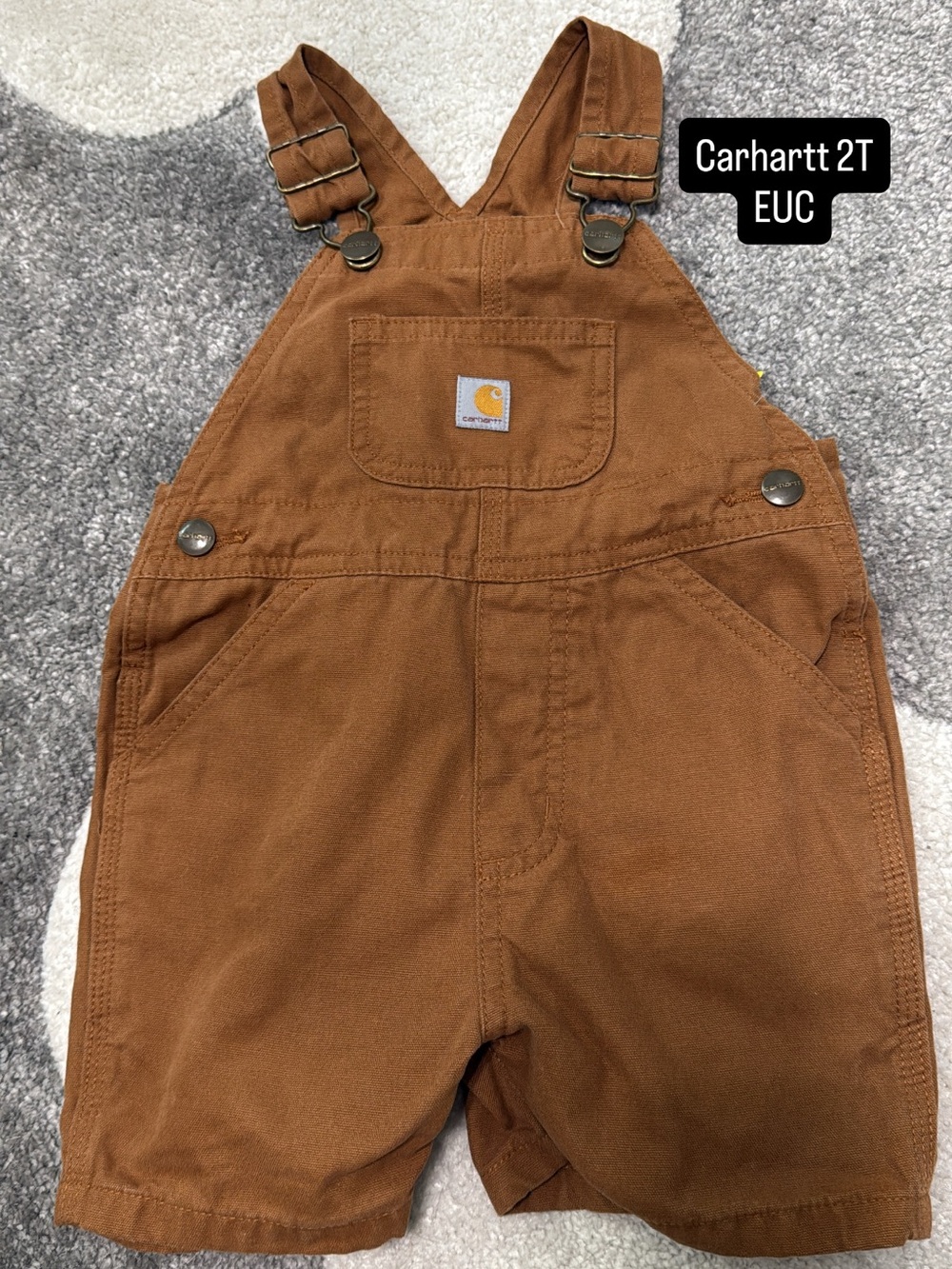 Carhartt Kids Brown Short Overalls - Toddler